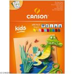 Canson 400015601 - Bloc Eveil enfants 5ans+ 10 feuilles cr&eacute;ation couleurs 24x32 185g/m&sup2;, coloris assortis