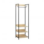 Module dressing noir avec 1 penderie et 3 étagères