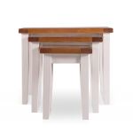 Décoration d'Autrefois Lot De 3 Sellettes Bois Blanc 68x44x54cm - Décorations d'Autrefois - Blanc