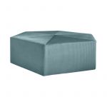 Pouf Velours Côtelé "Giulia" 75cm Bleu Canard Prix