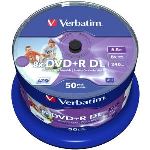 Verbatim 43703 - Spindle de 50 DVD+R double couche 8.5 Go 8x imprimables jet d'encre