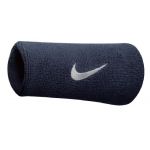 Nike Swoosh Double Wide Wristbands Bandeau éponge OSFM Bleu Nuit/Blanc