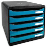 Exacompta 3097282D - BIG-BOX PLUS, coloris noir/bleu turquoise brillant
