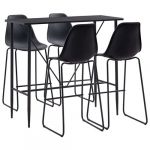 VidaXL Table haute avec 4 chaises noir Vida XL