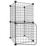 Cage animale avec panneaux et porte en acier noir différentes tailles taille : 8 Pannelli