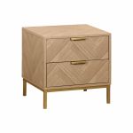 Alice's Garden Table de chevet effet bois décor chevrons