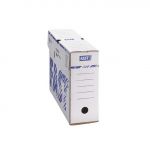 Fast 100725864 - Lot de 25 boîtes à archives A4, dos 100mm, carton blanc/bleu