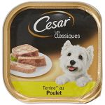 César Barquette en terrine au poulet - Pour chien adulte - 300 g (x20)