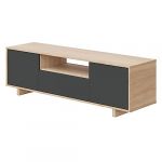 Meuble TV Zaira Ch&ecirc;ne Canadien - Anthracite 150cm (L) x 47cm (H) - Ch&ecirc;ne Canadien - Anthracite