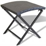 VidaXL Tabouret pliable en rotin synthétique