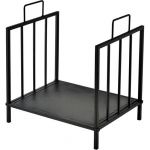 Homcom Etag&egrave;re porte bois de chemin&eacute;e porte-b&ucirc;ches charge max. 15 Kg dim. 44L x 33l x 46H cm m&eacute;tal &eacute;poxy noir 44x33x46cm Noir