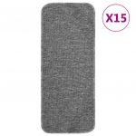 VidaXL Tapis d'escalier antidérapants 15 pcs 60x25 cm Gris