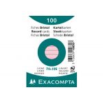 Exacompta 10830SE - 100 fiches Bristol rose 7,4 x 10,5 cm ligné sous film
