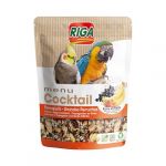 Riga Menu Cocktail - Friandise Grandes Perruches et Perroquets - Mélange de Graines, Riche en Fruits - Source de Vitamines - Alimentation Énergétique et Équilibrée - Doypack 500g