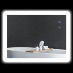 Miroir mural l ineux LED de salle de bain 70L x 50l cm avec 3 couleurs, l inosité réglable interrupteur tactile système antibuée transparent