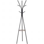 Homcom Porte-manteau trépied design contemporain branches étagère + 9 patères dim. 45L x 45l x 180H cm métal marron 45x45x180cm Marron