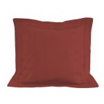 Soleil d'Ocre Taie d'oreiller en coton 57 fils 63x63 cm UNI brique, par Brique