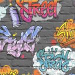 Dutch wallcoverings Papier peint Graffiti Multicolore L179-01