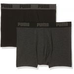 Puma Lot de 2 Boxers Basiques - Gris/Noir - S - Grey/Black