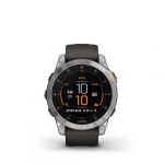 Garmin Montre connect&eacute;e epix 2, Acier, Silver avec bracelet gris