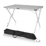 Campart Table de camping pliable Louisiana - Pour 4 personnes - Supporte jusqu'à 30 kg - Sac de rangement inclus