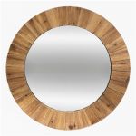 Atmosphera Createur D'Interie - Grand Miroir mural en Bois de Sapin D 83 cm