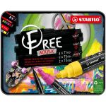 Stabilo Set de marqueurs acryliques Free - Pointes mixtes - 11 pcs