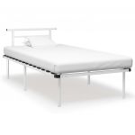 VidaXL Cadre de lit Blanc M&eacute;tal 100x200 cm - Betterlife