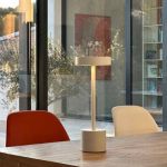 Lumisky Lampe de table sans fil touch en aluminium blanc mat LED ROBY WHITE H30cm