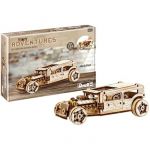 Revell Maquette en Bois - Tiny Adventures - Hot Rod - Moteur Pull Back & Go - 1/32 - Rouge