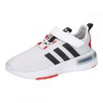 Adidas Racer TR23 Shoes Kids8 EL Chaussures de Course, FTWR White/Core Black/Bright Red Strap, 38 2/3 EU