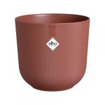 Elho Jazz Round Ø 35cm - Pot de Fleurs d'Intérieur - Plastique 100% recyclé - Structure Unique - Ø 34.5 x H 32.2 cm - Rouge/Rouge Toscane