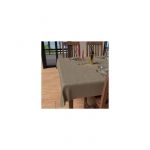 Soleil d'Ocre Nappe carr&eacute;e Anti-t&acirc;ches 180x180 cm Luxury Champagne