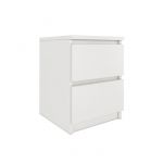 Table de chevet / Table de nuit moderne avec 2 tiroirs Malwa M2 Blanc