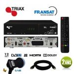 Triax THR 7600 HD Récepteur satellite + Carte FRANSAT + Câble HDMi + LNB Single Best Germany 0,1dB