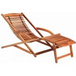 Deuba Transat chaise longue bois mobilier de jardin