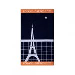 Carré Blanc ROLAND-GARROS - Drap De Plage Joueur Édition 2023 - Tour Eiffel - 100% Coton - Couleur Marine - 100 x 170 cm