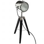 Atmosp ra Lampe projecteur en métal et bois brossé noir ebor H68