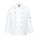Portwest Veste Cuisinier Somerset blanc Veste de boulangers Chef vêtements cuisinier Gastronomie Habillement professionnel Gastro en sélectionnable Tailles - blanc, L