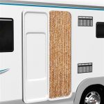 Rideau anti mouches ocre et blanc 56x200 cm chenille