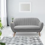 The home deco factory Canap&eacute; 2 places en tissu Sofia