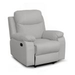 Loungitude Relaxxo - Fauteuil de relaxation bona en tissu imitation cuir - Gris clair - Gris clair