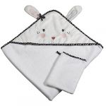 Sauthon Cape de bain + gant Miss Chipie