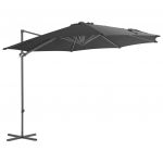 VidaXL Parasol en porte-&agrave;-faux avec m&acirc;t en acier Anthracite 300 cm