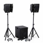 Bm sonic Pack Kit Sonorisation 1200W DJ complet BMS15-HORN, Enceintes satellites, Caisson 38cm USB/Bluetooth, Supports C&acirc;bles