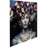 Kare Design Tableau en verre Flower Art Lady 120x120cm