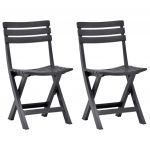 VidaXL Chaises de jardin pliables 2 pcs Plastique Anthracite