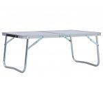 VidaXL Table pliable de camping Blanc Aluminium 60x40 cm