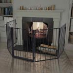 VidaXL Clôture pour cheminée en acier Noir