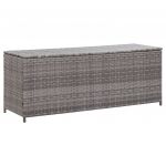 VidaXL Bo&icirc;te de rangement de jardin Gris 150x50x60 cm R&eacute;sine tress&eacute;e